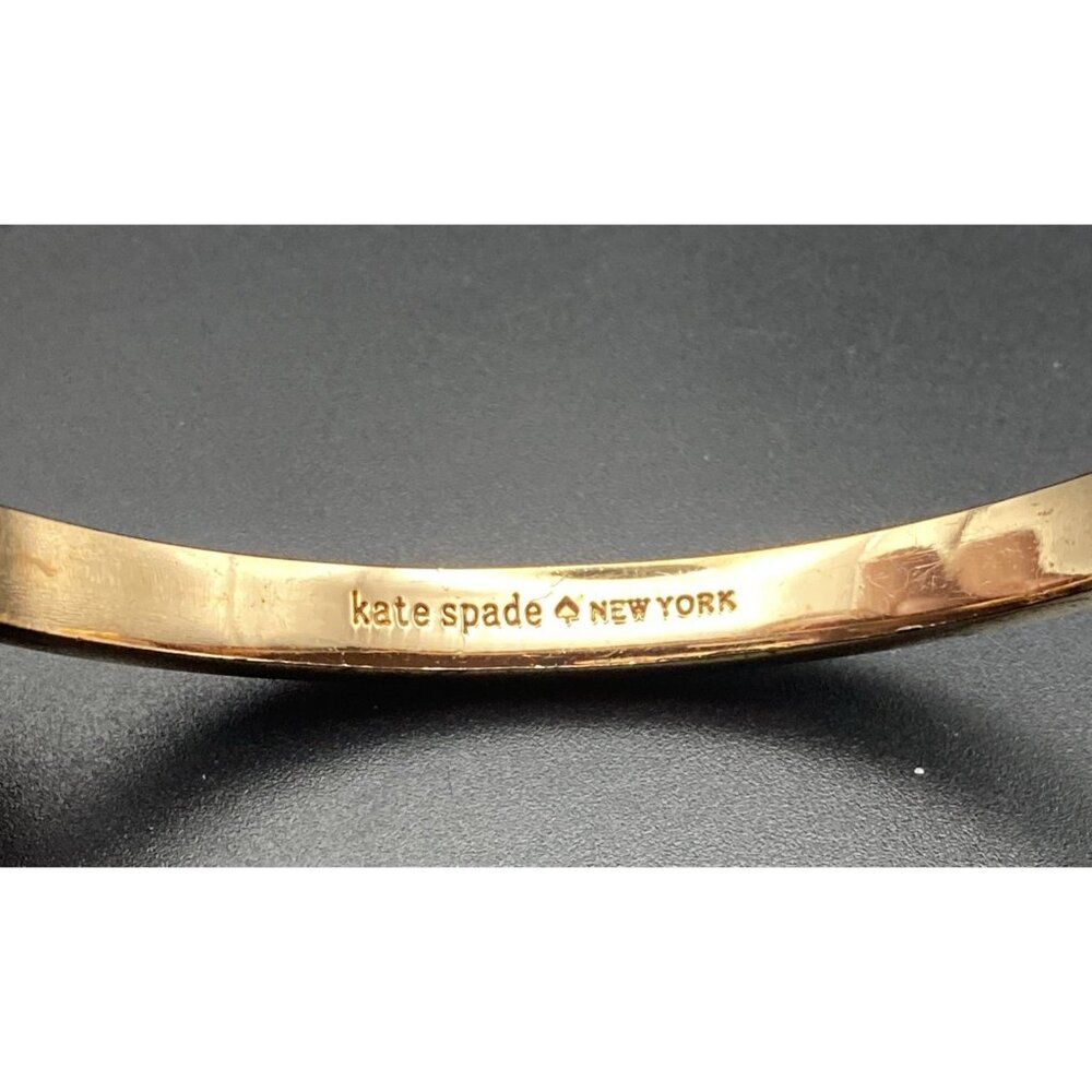 Kate Spade Bracelet Pave Stone Ready Set Bow Jeweled Bangle Gold Tone Layer 7" - Picture 3 of 9